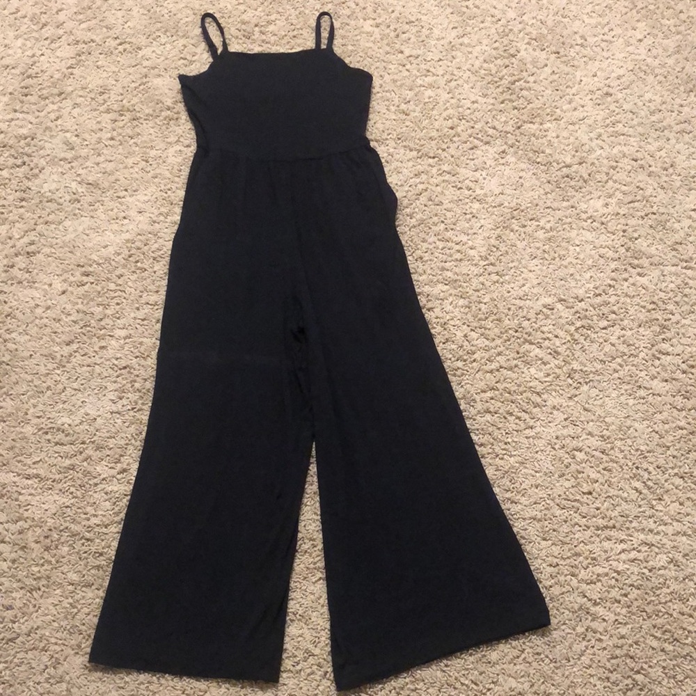 Black squareneck jumpsuit